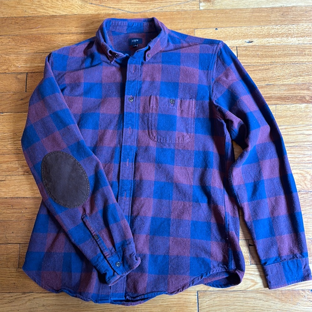 J. Crew Checked Elbow Patch Shirt (Men’s M)